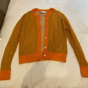 Zara Citrine Orange and Lavender Cardigan with Buttons